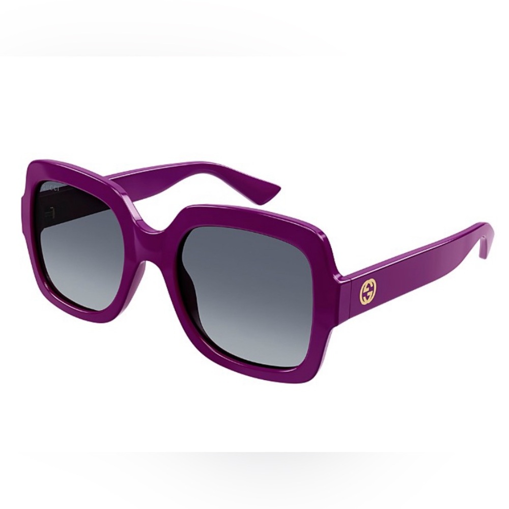 New Gucci Minimal Square Sunglasses 54MM Purple/Gray Gradient